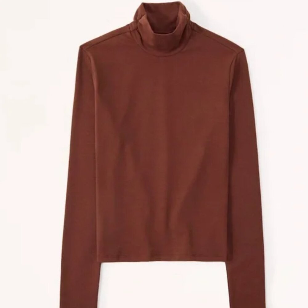 NWOT Abercrombie & Fitch soft AF essentials long sleeve ruched mock neck top